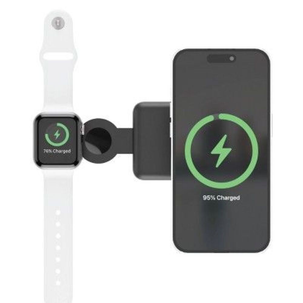 Just Wireless -  2-in-1 Portable Wireless Charger - B Black